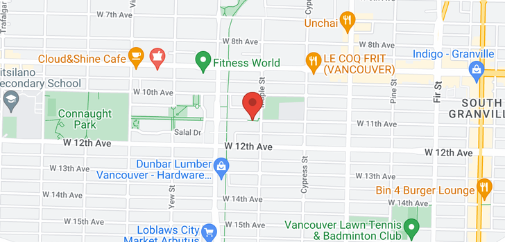 map of 104 2028 W 11TH AVENUE